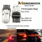 LED Spark Becuri auto 7443 (W21/5W) – Lumină roșie (stop combinat, poziție, semnalizare) – set 2 buc.
