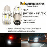 LED Spark Becuri auto 1157 (BAY15D / P21/5W) – Lumină albă 6000K (stop combinat, poziție, lumini de zi, semnalizare) – set 2 buc.