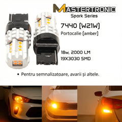 LED Spark Becuri auto 7440 – Portocalii (W21W) (semnalizatoare, avarii) – set 2 buc.